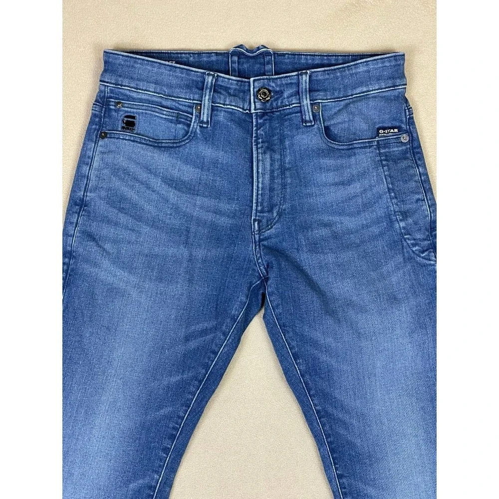 G-Strar Raw Jeans Adult 30x32‎ Blue Lancet Skinny Logo Mid Rise Pocket Mens